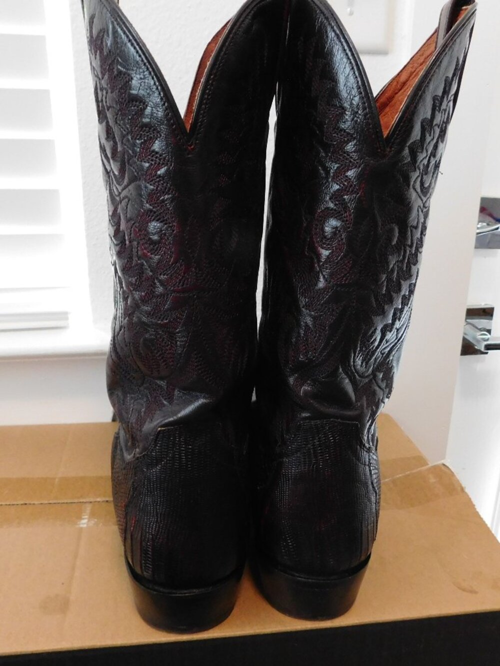 Dan Post teju lizard black cherry 12 D width - Picture 5 of 10